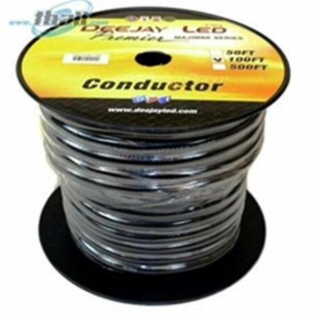 DEEJAY LED 100 ft. of Four Conductor 12 Gauge Cable in Black Flexible Casing TBH124C100